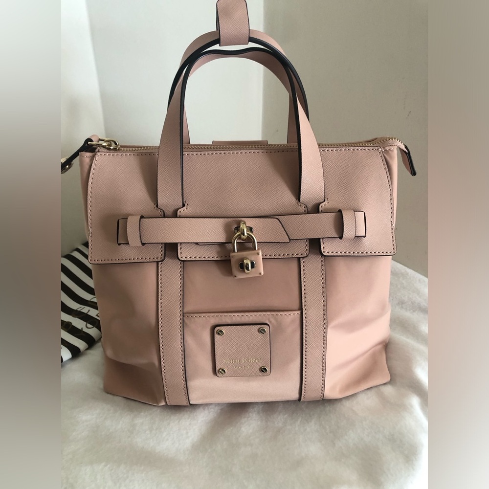 Henri Bendel Mini Jetsetter Convertible Backpack Dusty Rose Pink Nylon/Leather